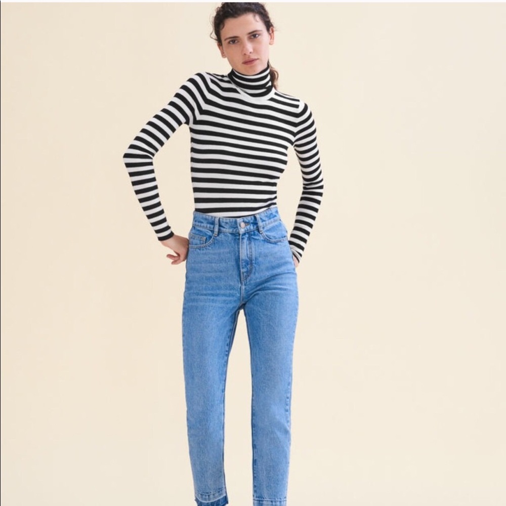 sz34 maje blue paraza high waisted jeans